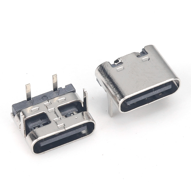 TYPE-C 2P 90度插件6.5H長腳不銹鋼-TYPE-C
